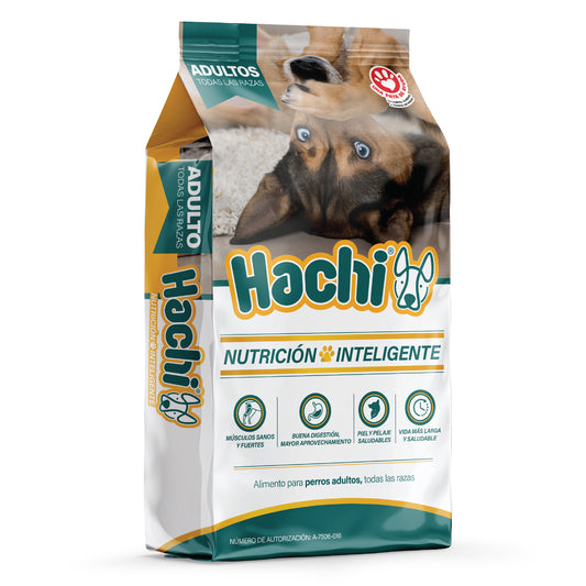 HACHI | Alimento para Perro Adultos de Todas Las Razas, Croqueta con proteína de Origen Animal, minerales orgánicos, prebióticos, Saco de 24 Kilogramos